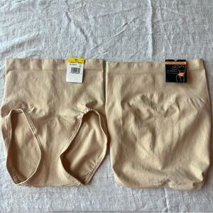 Seamless High-Waisted Shapewear in Nude 2 pair with tummy control.